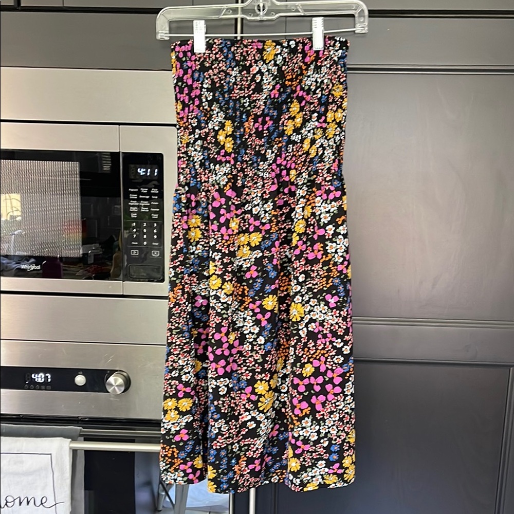 Black and Pink Ruched Swim Coverup